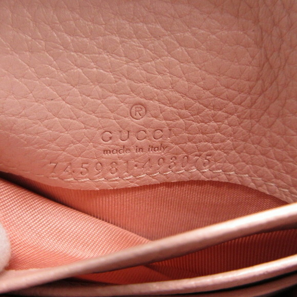 GUCCI Horsebit 745981 Compact Wallet Leather Pink Bi-fold - Picture 8 of 9